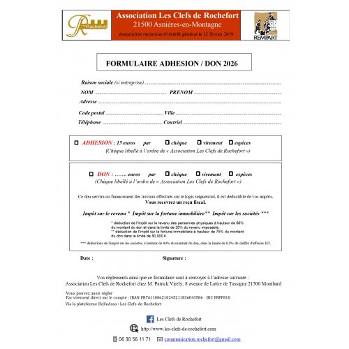 bulletin d'adhésion 2026 bulletin d'adhésion 2026
